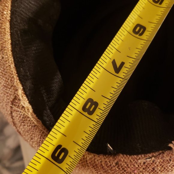 Flax Fedora size 7 1/4 earth brown woven flax linen - Picture 7 of 9